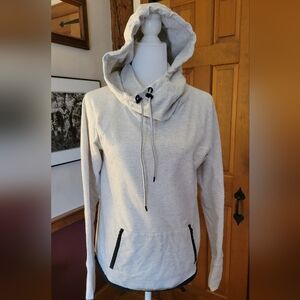 ATHLETA Heather Gray Cozy Funnel Neck Hoodie